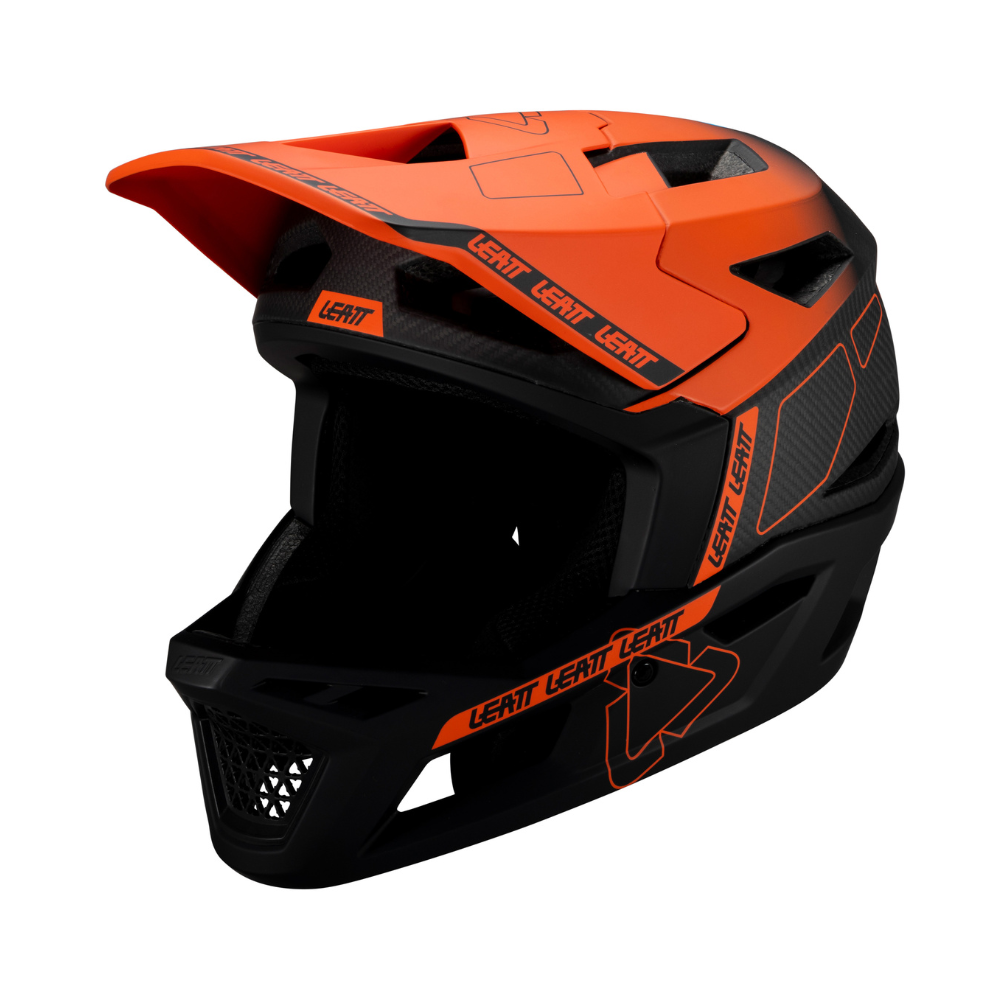 Capacete Mtb Gravity Carbono 6.0 Preto e Laranja - Leatt
