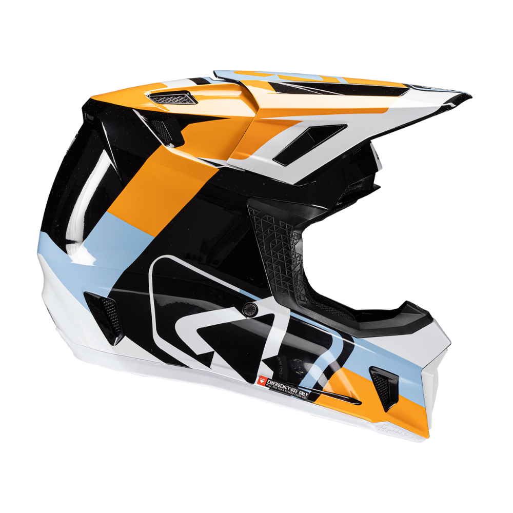 Capacete Moto 7.5 com Óculos Laranja e Azul - Leatt