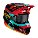 Capacete Moto 7.5 com Óculos Vermelho, Azul e Preto - Leatt