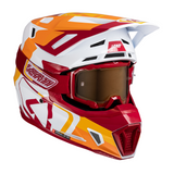 Capacete Moto 7.5 com Óculos Bordo, Branco e Laranja - Leatt