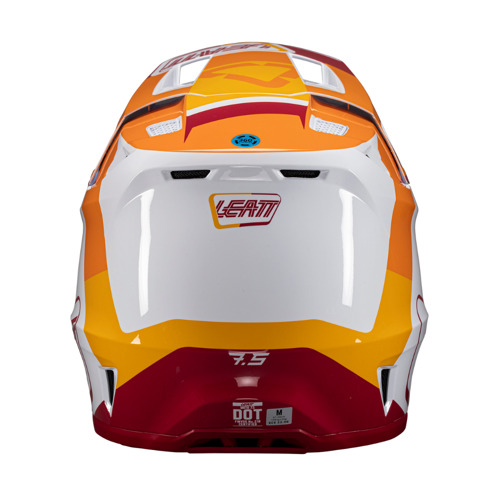 Capacete Moto 7.5 com Óculos Bordo, Branco e Laranja - Leatt