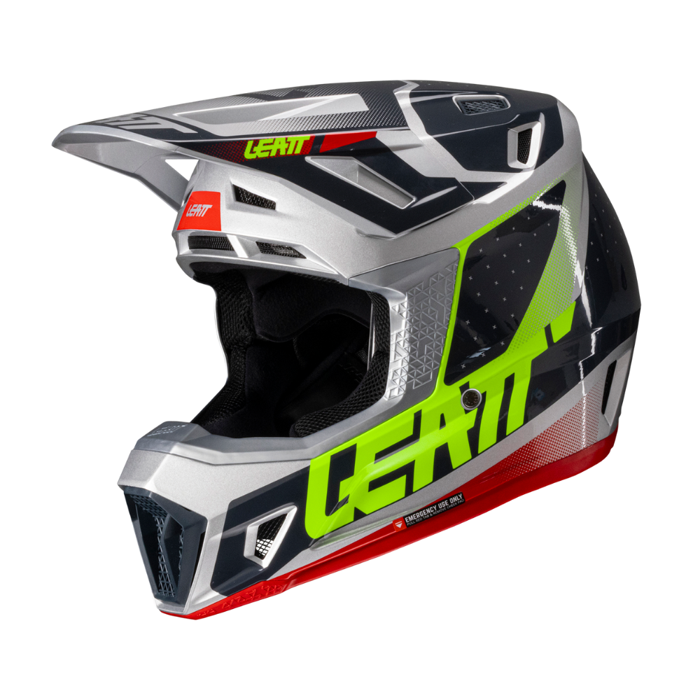 Capacete Moto 7.5 com Óculos Cinza e Verde - Leatt