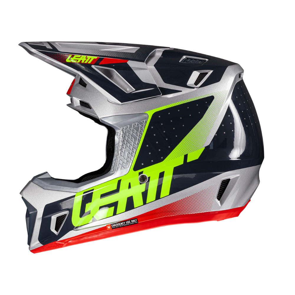 Capacete Moto 7.5 com Óculos Cinza e Verde - Leatt