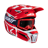 Capacete Moto 3.5 com Óculos Vermelho e Branco - Leatt