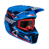 Capacete Moto 3.5 com Óculos Azul e Vermelho - Leatt