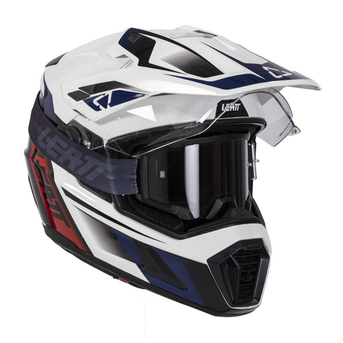 Capacete Adventure 8.5 com Óculos Branco e Azul - Leatt