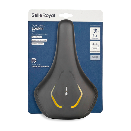 Banco MTB Selim Gel Lookin Moderate Conforto Com Blister Preto - Selle Royal