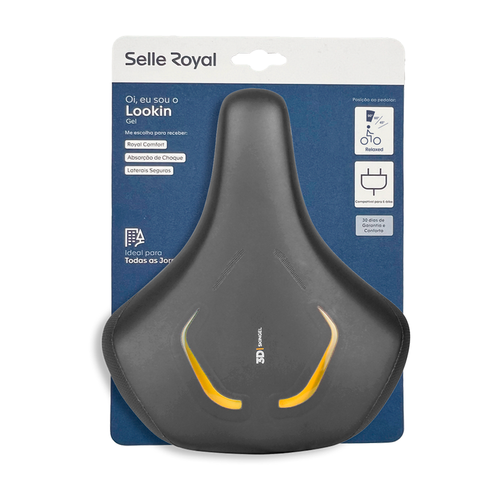 Banco MTB Selim Gel Lookin Relaxed Passeio Com Blister Preto - Selle Royal