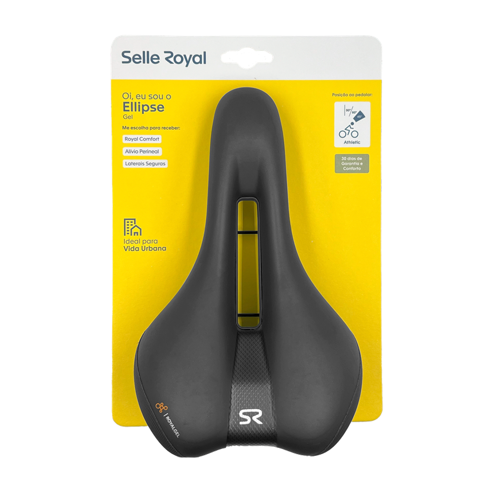 Banco MTB Selim Gel Ellipse Anatômico Com Blister Preto - Selle Royal