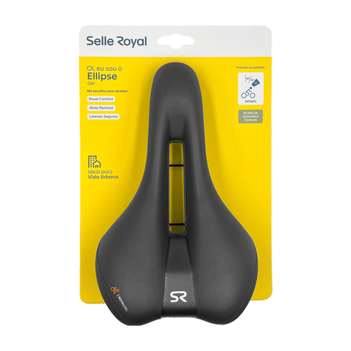 Banco MTB Selim Gel Ellipse Anatômico Com Blister Preto - Selle Royal