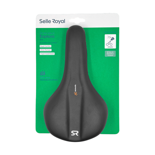 Banco MTB Selim Gel Explora Trekking Com Blister Preto - Selle Royal