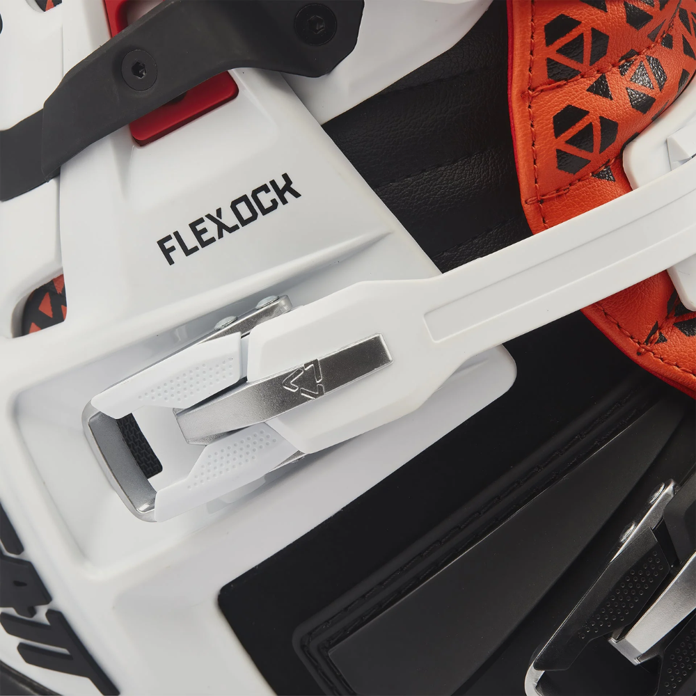 Bota FlexLock Evo 5.5 Branco com Laranja - Leatt