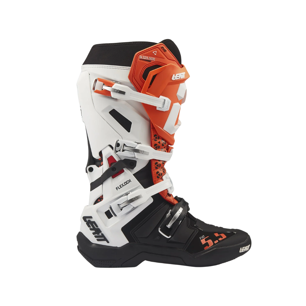 Bota FlexLock Evo 5.5 Branco com Laranja - Leatt
