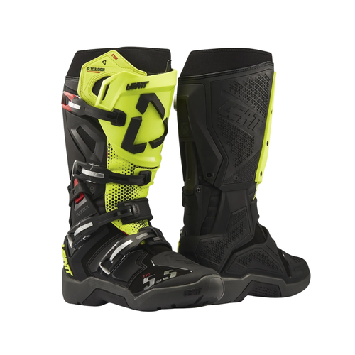 Bota FlexLock Enduro Evo 5.5 Preto com Amarelo Neon - Leatt