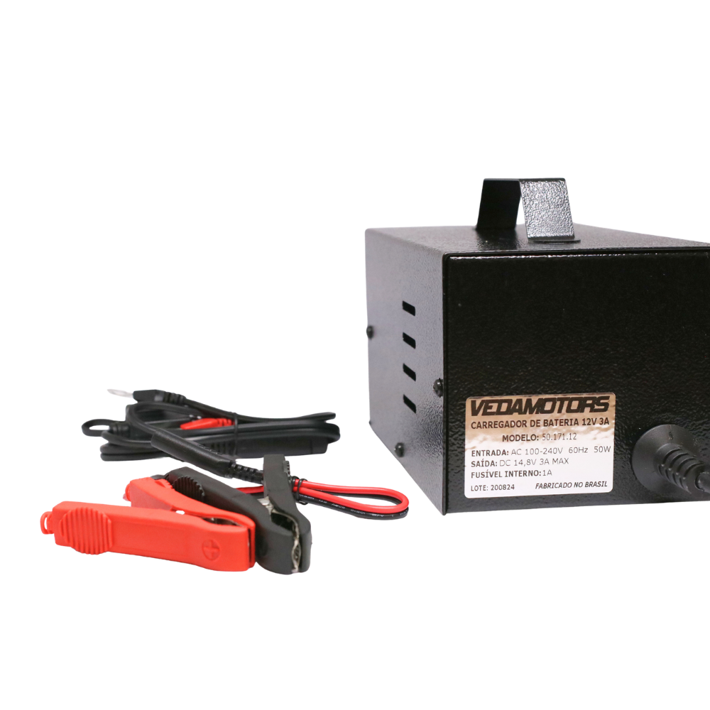 Carregador de Bateria 12V 3A - Vedamotors