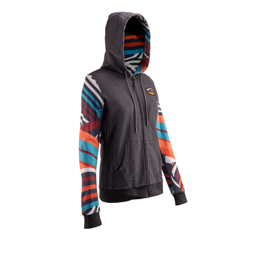 Moletom Premium Feminino Com Ziper Cinza Mescla - Leatt