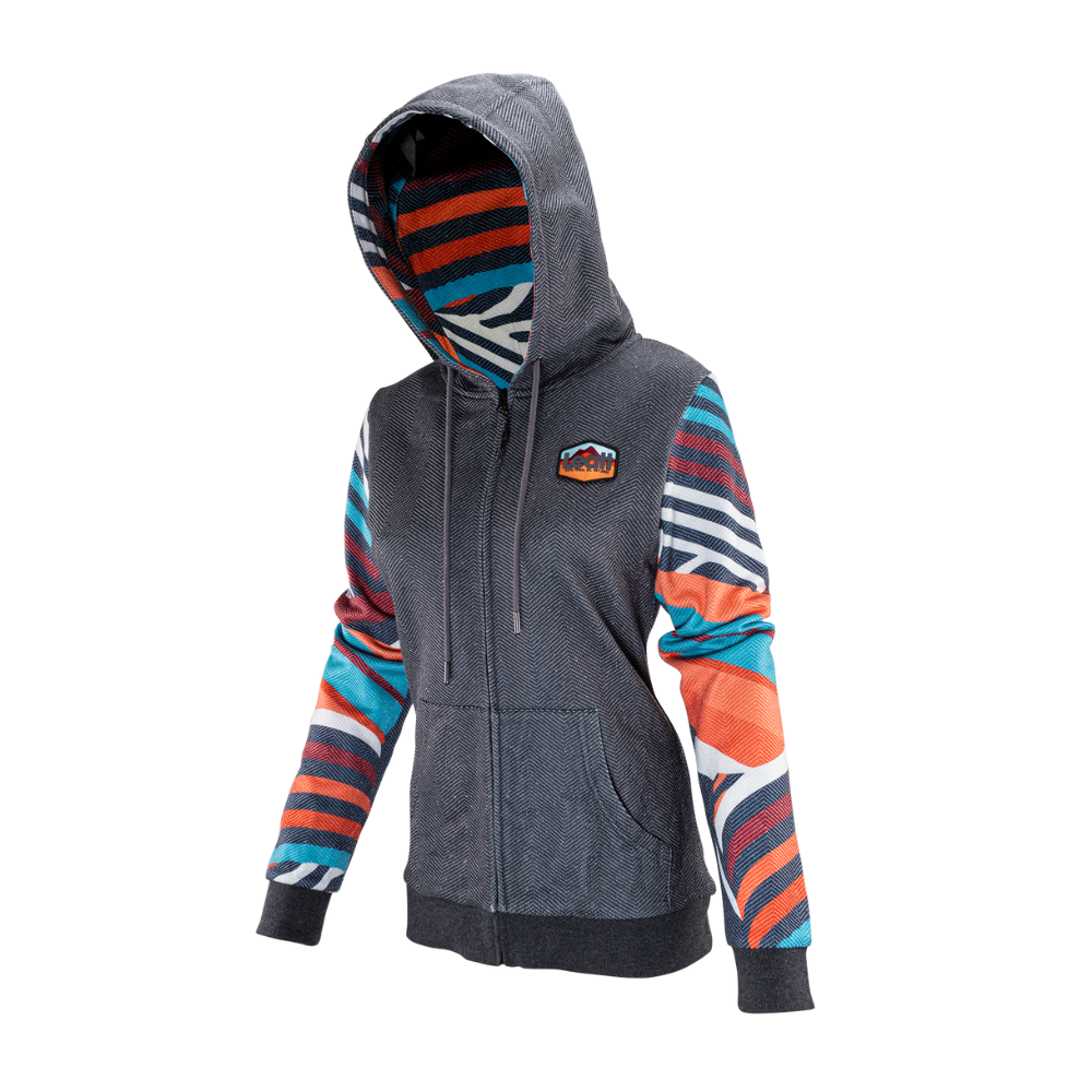 Moletom Premium Feminino Com Ziper Cinza Mescla - Leatt