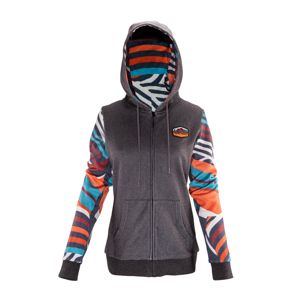 Moletom Premium Feminino Com Ziper Cinza Mescla - Leatt