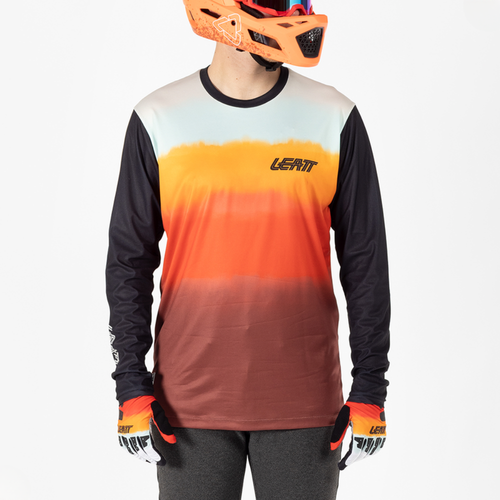 Camisa MTB Gravity 3.0 Vermelho com Laranja - Leatt