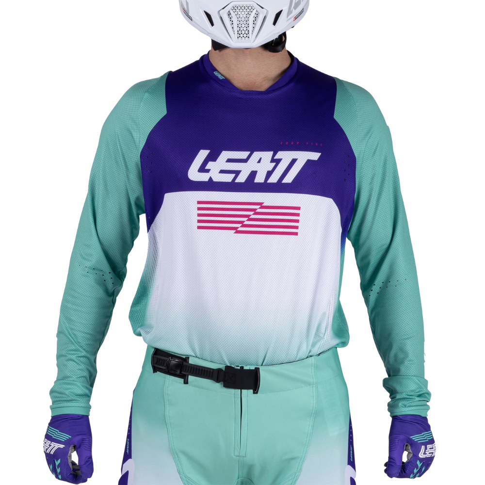 Camisa Moto Lite 4.5 Verde, Roxo e Branco - Leatt