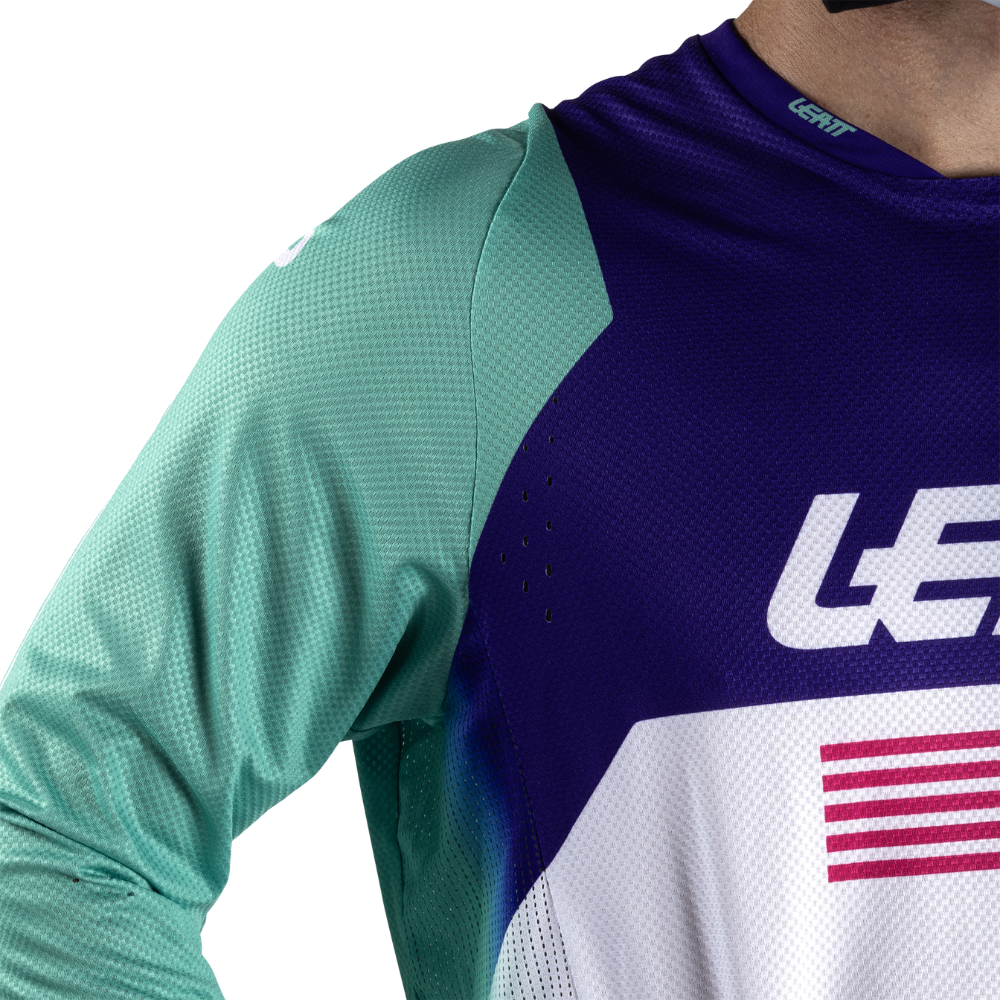 Camisa Moto Lite 4.5 Verde, Roxo e Branco - Leatt