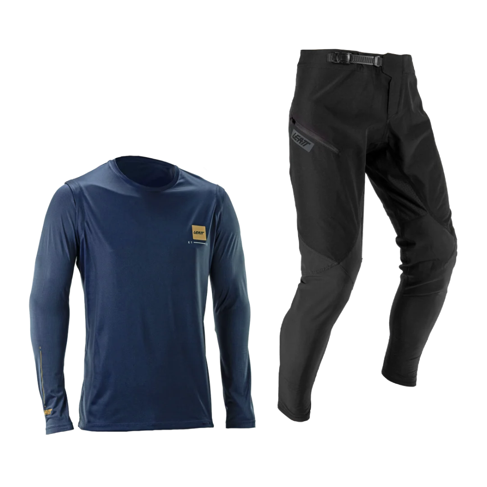 Calça com Camisa MTB 1.0 Azul e Preto - Leatt