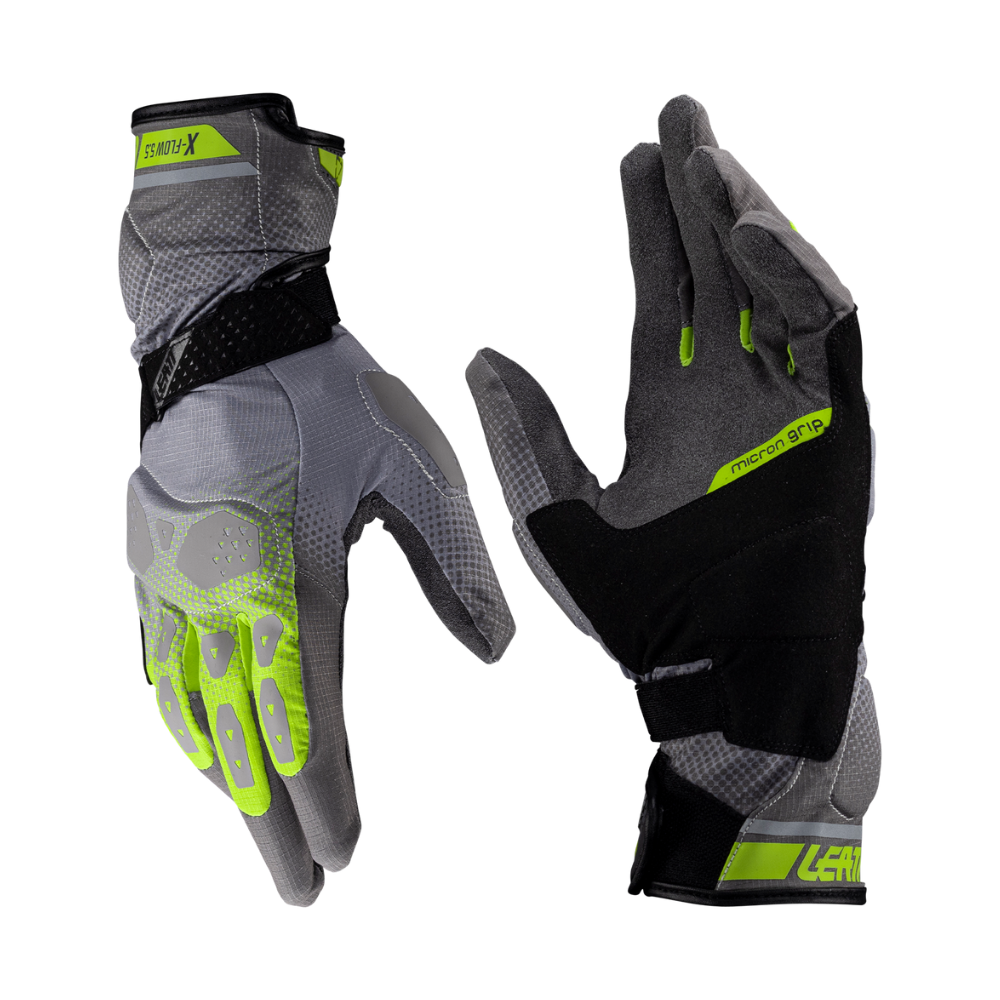 Luva Adventure X-Flow 5.5 Cinza e Amarelo - Leatt