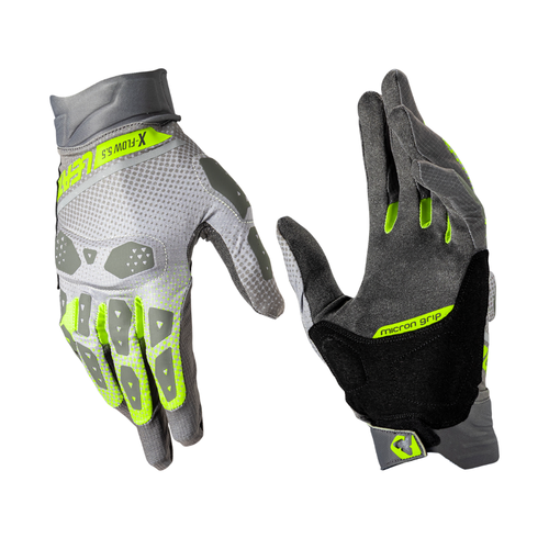 Luva Adventure X-Flow 5.5 Curta Cinza com Amarelo - Leatt
