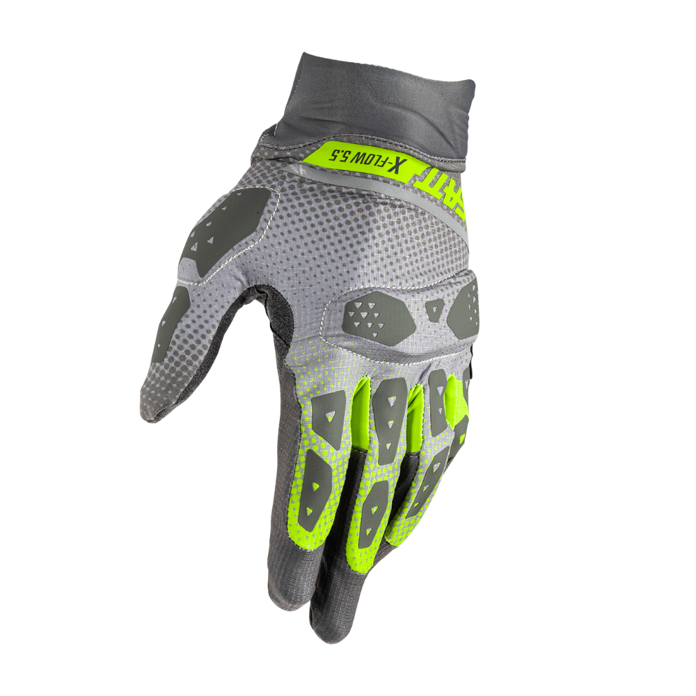 Luva Adventure X-Flow 5.5 Curta Cinza com Amarelo - Leatt
