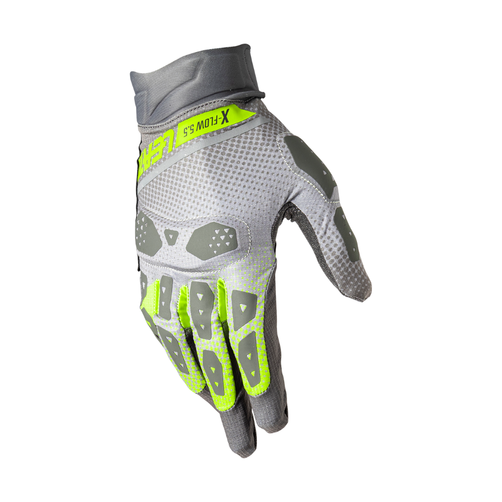 Luva Adventure X-Flow 5.5 Curta Cinza com Amarelo - Leatt