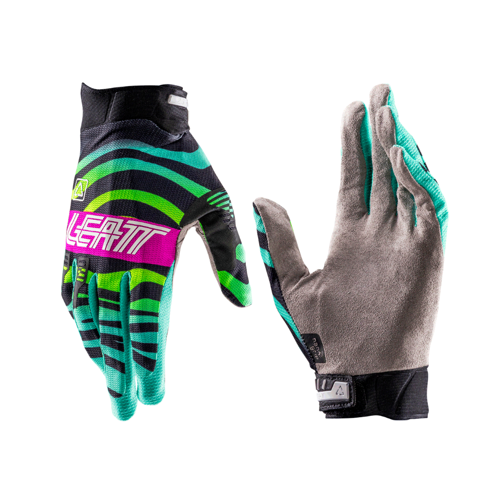 Luva X-Flow 2.5 Verde, Preto e Rosa - Leatt