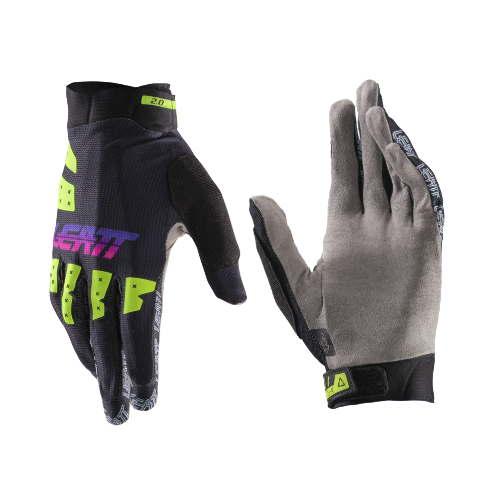 Luva MTB X-Flow 2.0 Preto com Amarelo Neon - Leatt