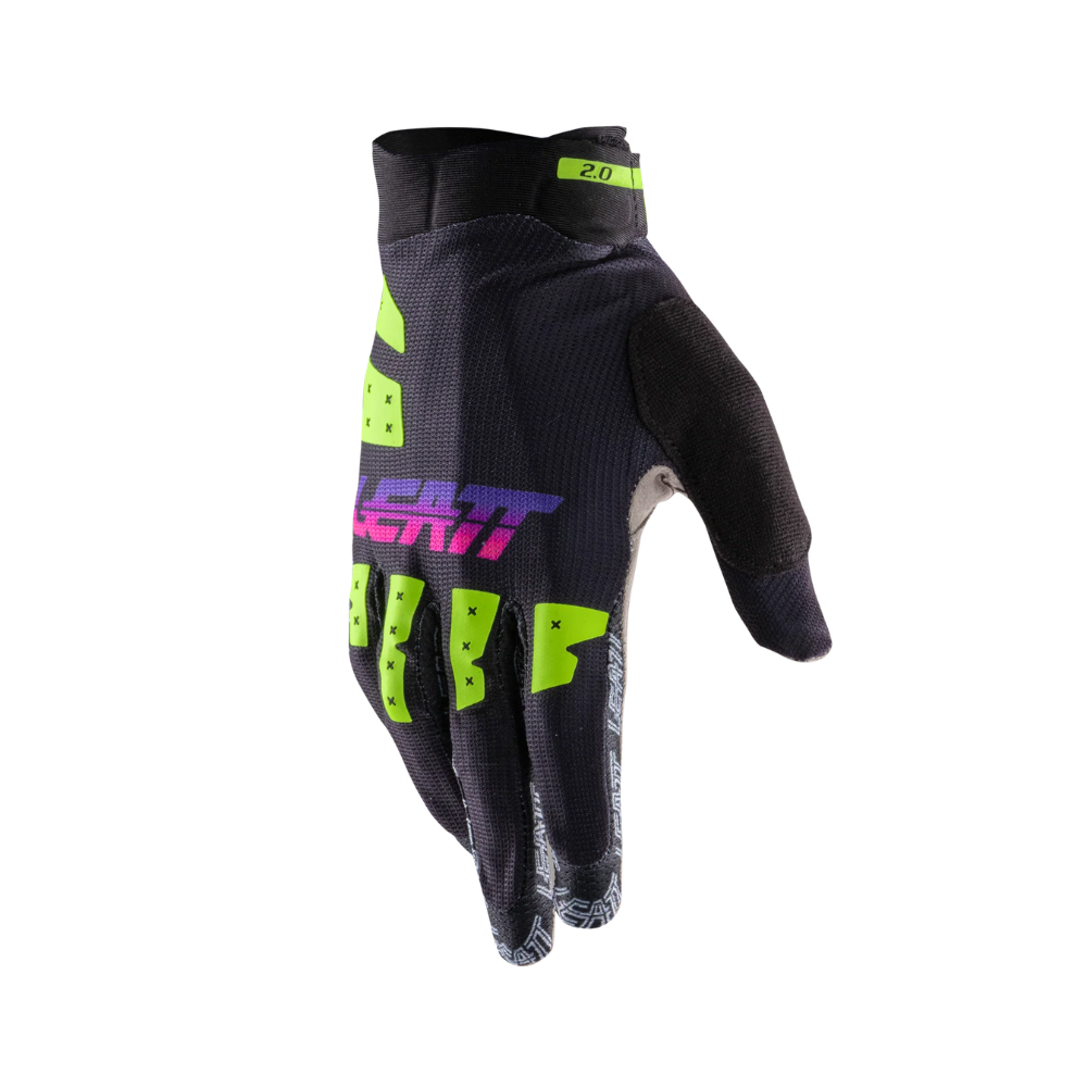 Luva MTB X-Flow 2.0 Preto com Amarelo Neon - Leatt