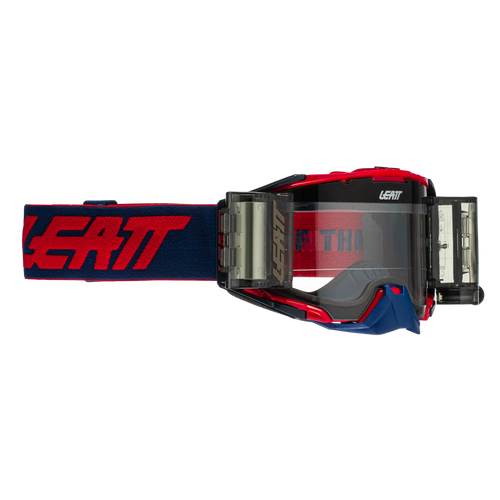 Óculos Velocity 6.5 Roll-Off Vermelho e Azul Marinho com Lente Transparente 83 Vlt- Leatt